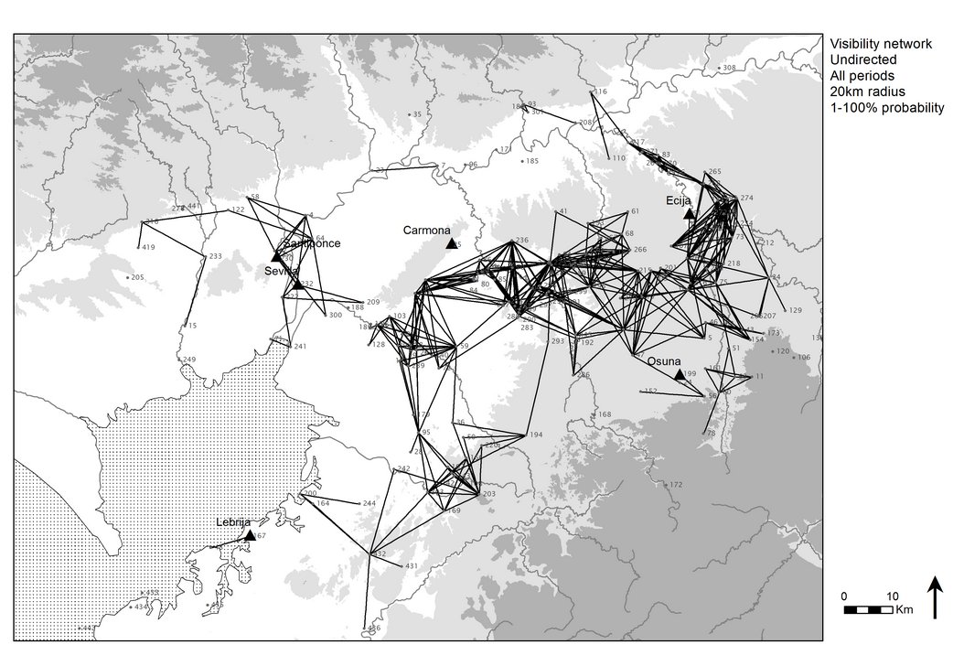 Visibility network Iron Age Southern Spain (Brughmans et al. 2014)