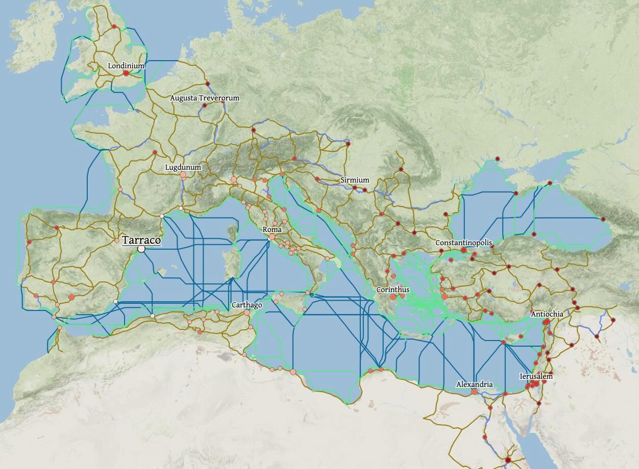 ORBIS (v2) Network Edge and Node Tables. The Stanford Geospatial Network Model of the Roman World